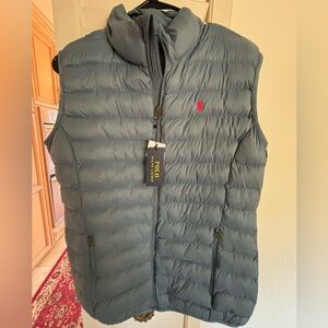 NWT Polo by Ralph Lauren Women’s Blue Gray Puffer Vest